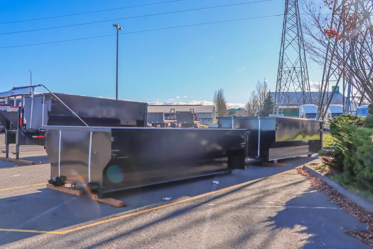 Roll-off dumpster ready for waste disposal at job site for 12 Yard Dumpster Rental in Conley